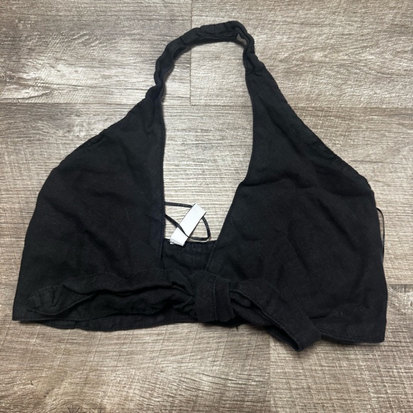 Zara Tops - Zara Black Halter Neck Crop Top Size XS